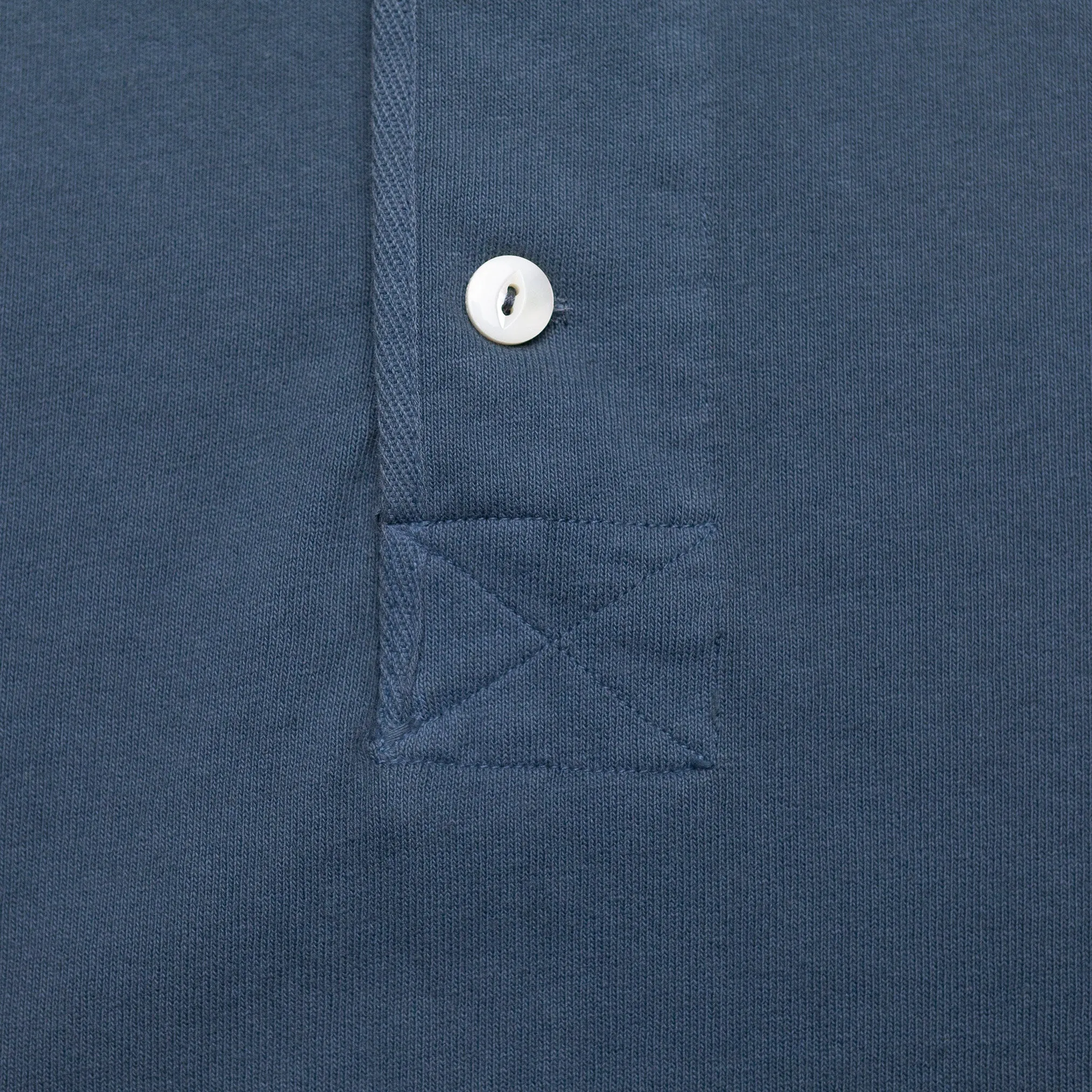 13oz Henley in Faded Blue