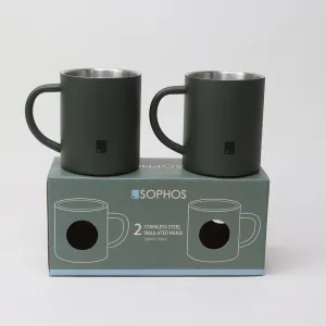 250 ml Matte Green Stainless Steel Insulated Mug Set