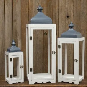 3/Set, Metal & Wood Lanterns