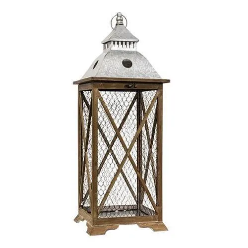 3/Set, Wood & Chicken Wire Lanterns