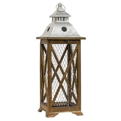 3/Set, Wood & Chicken Wire Lanterns