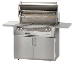 Alfresco 42" Freestanding Gas Grill Cart in Stainless Steel W/Rotisserie -Natural Gas