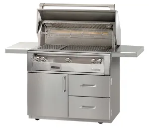 Alfresco 42" Freestanding Gas Grill on Deluxe Cart in Stainless Steel W/Rotisserie -NG