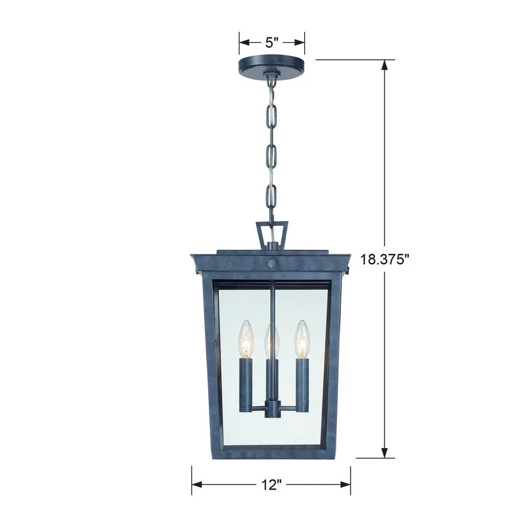 Belmont 3 Light Graphite Outdoor Pendant