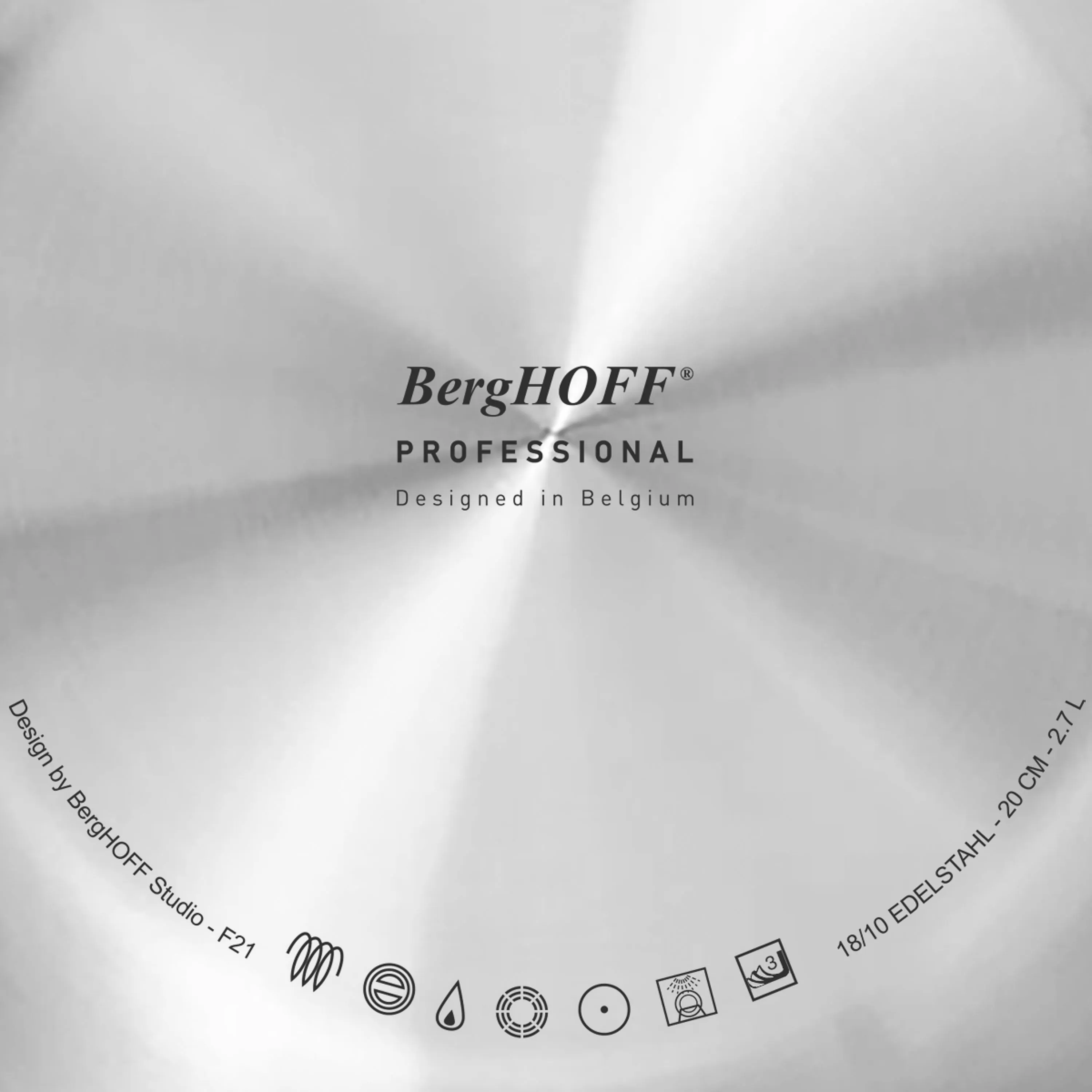 BergHOFF Professional Tri-Ply 18/10 Stainless Steel 11" Sauté Pan with SS Lid, 4.6qt.