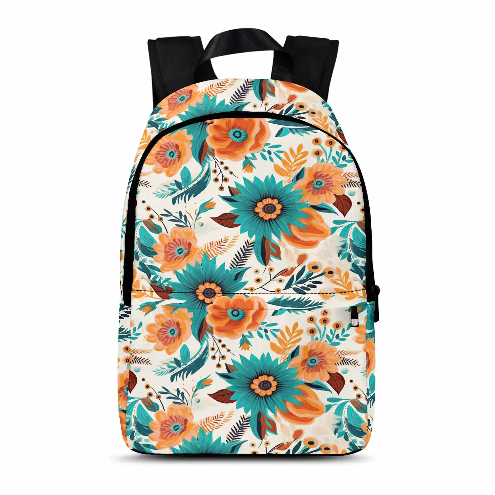 Boho Retro Floral Adult Casual Backpack