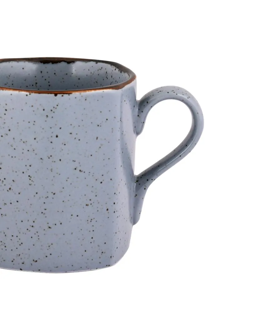 Cappuccino Matt Grey Sky Porcelain Coffee Mugs | Set of 6