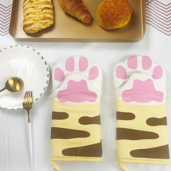 Cat Paws Heat Resistant Oven Mitts