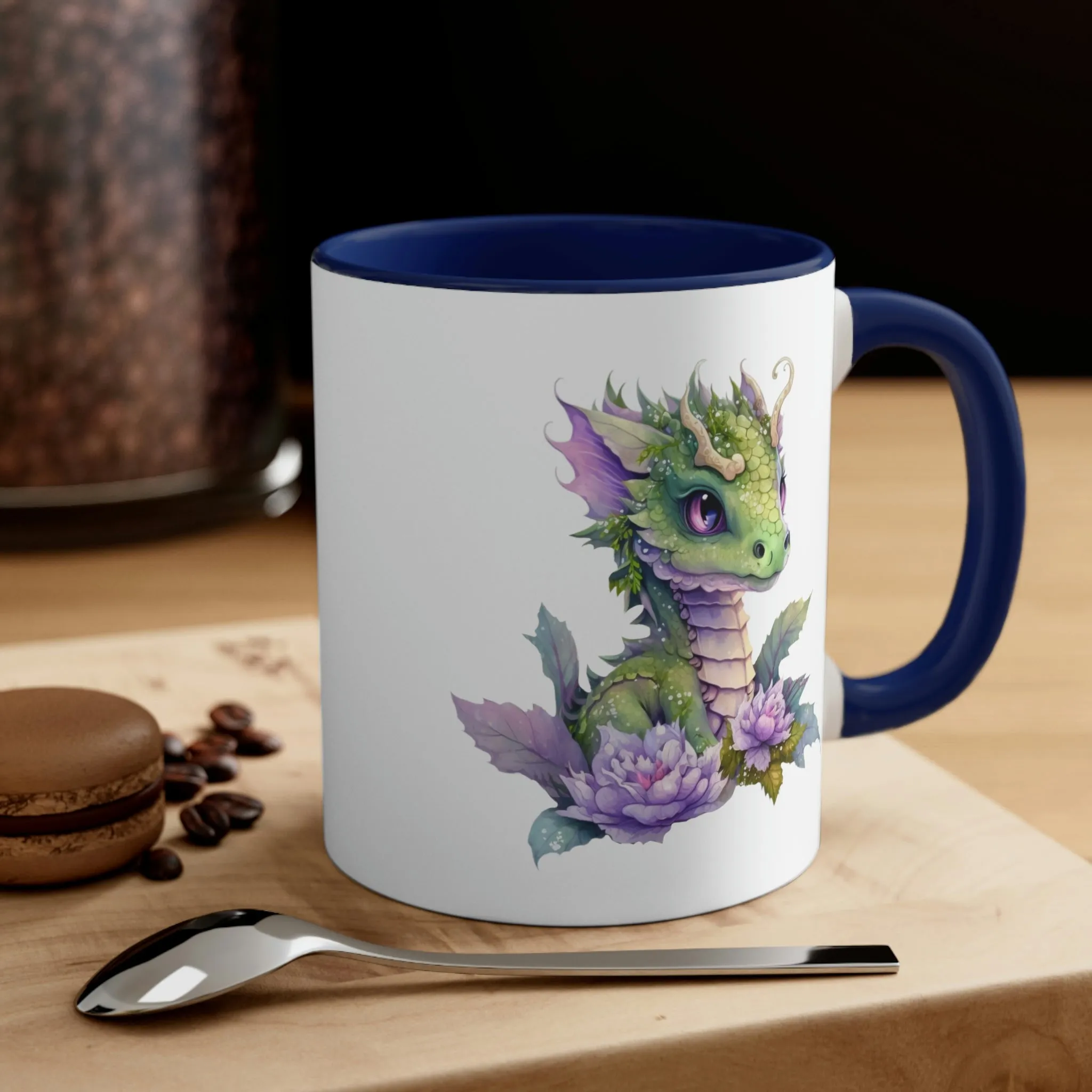 Cute Magic Watercolor Dragon 07 - Accent Coffee Mug, 11oz