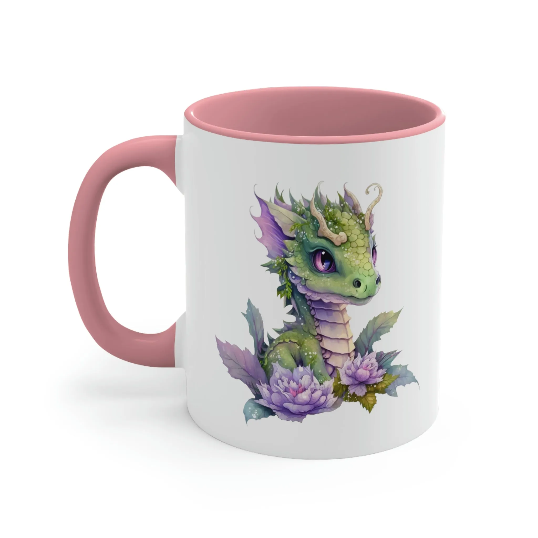 Cute Magic Watercolor Dragon 07 - Accent Coffee Mug, 11oz