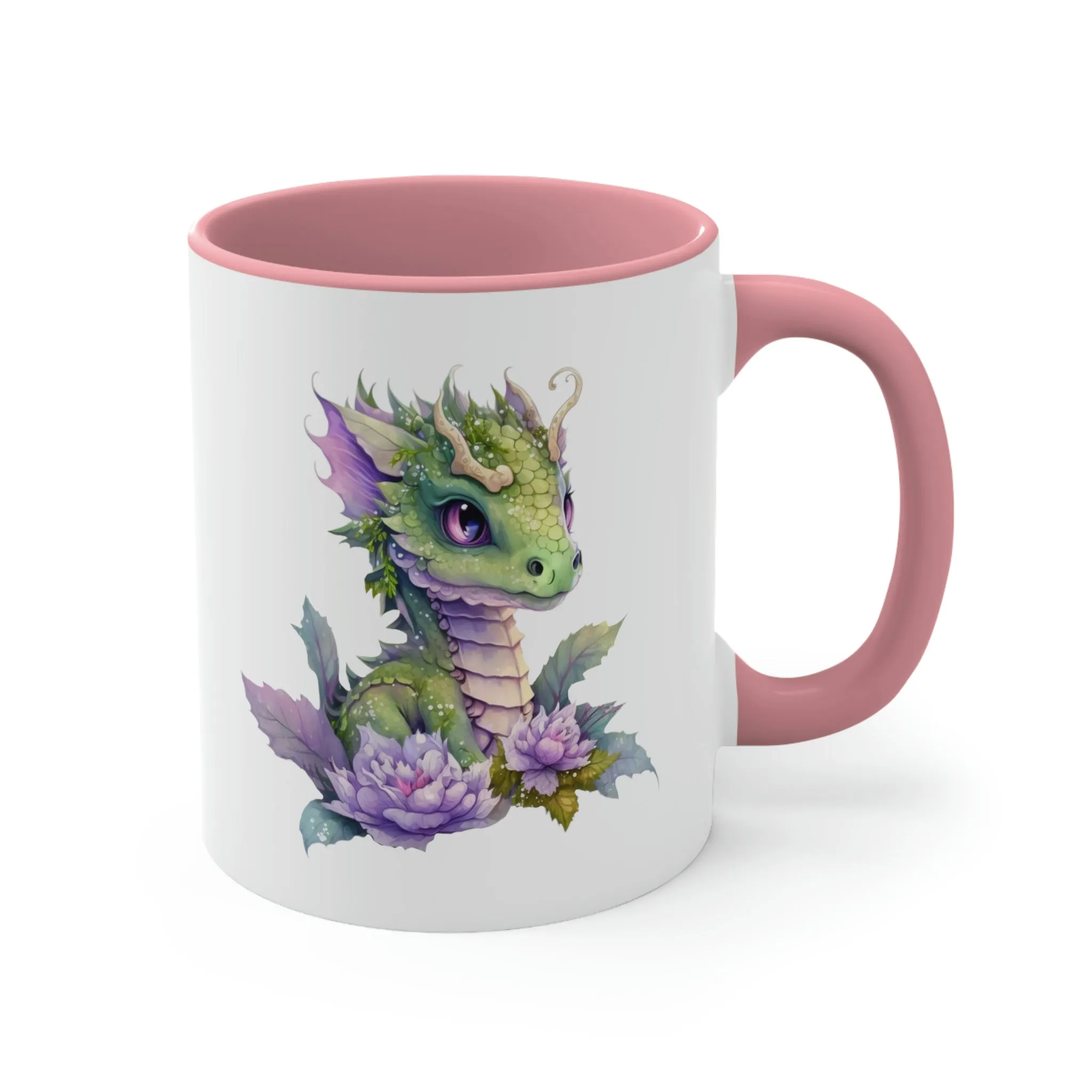 Cute Magic Watercolor Dragon 07 - Accent Coffee Mug, 11oz