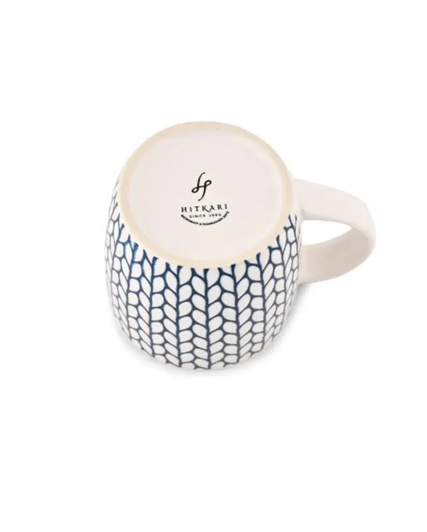 Dew Blue Porcelain Coffee Mugs | Set of 6