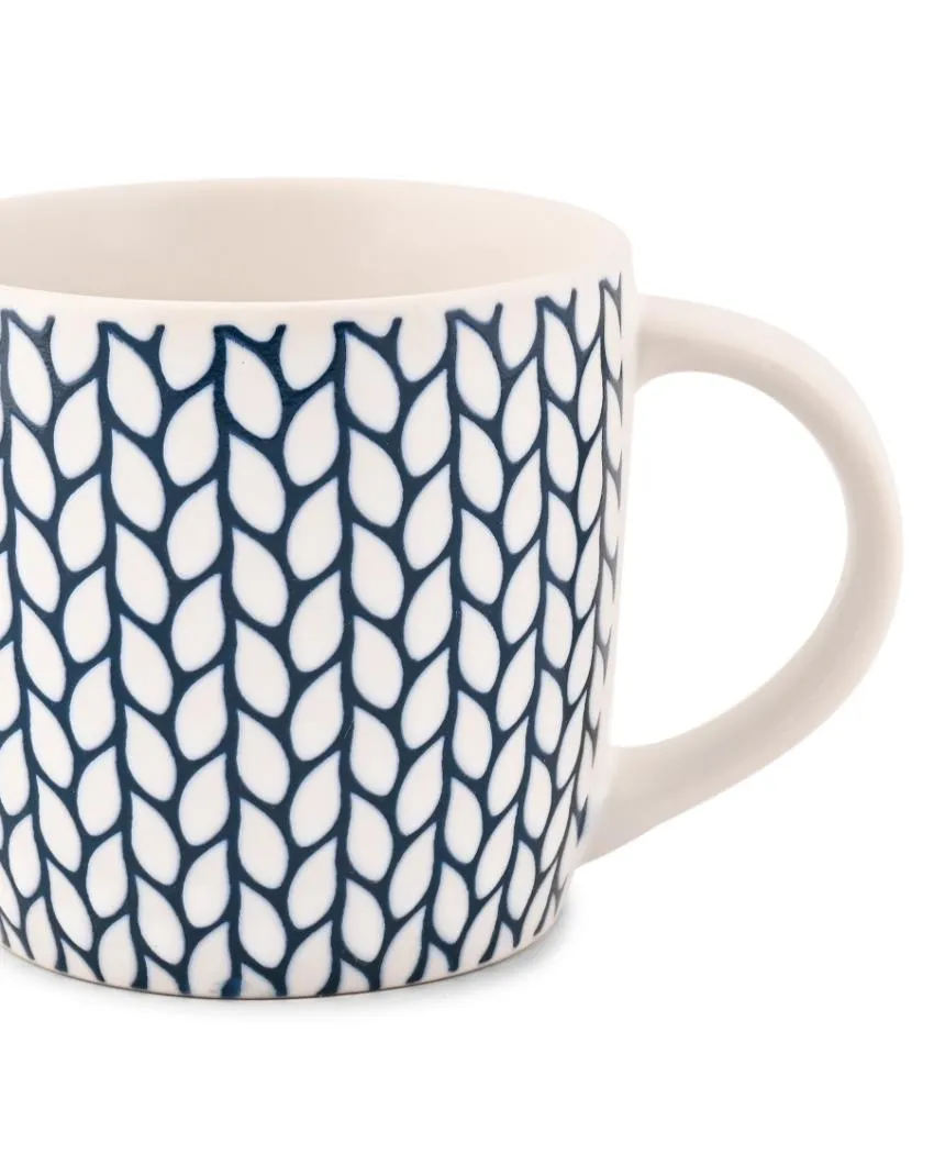 Dew Blue Porcelain Coffee Mugs | Set of 6