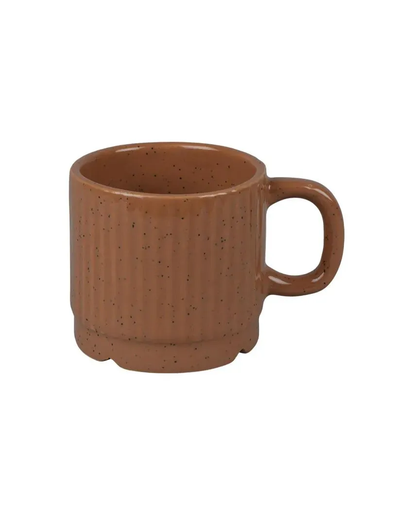 Dynamic Dholak Shaped Ceramic Coffee Tea Mugs | Set of 6 | 150 ml