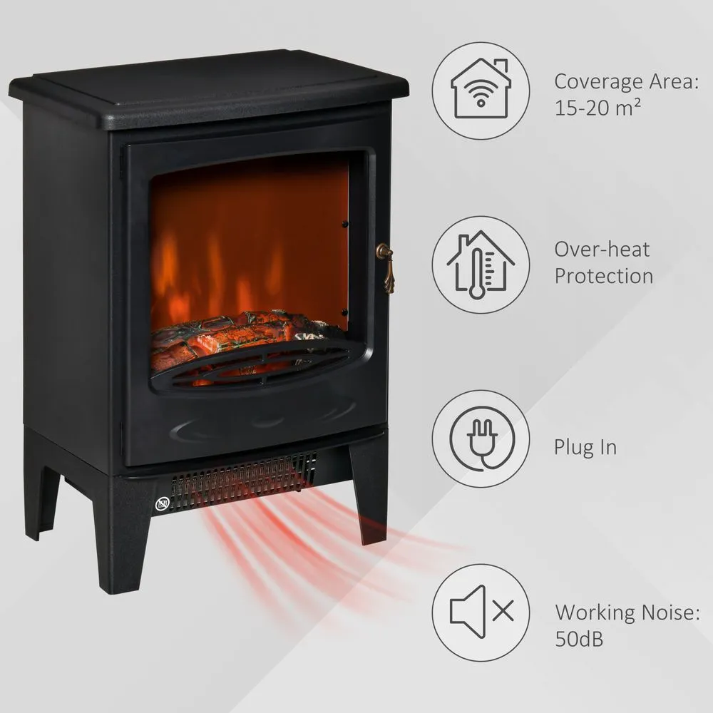 Electric Fireplace Stove Heater  Flame Effect, Overheat Safety Protection