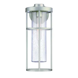 Encompass 1 Light Medium Outdoor Wall Lantern in Satin Aluminum