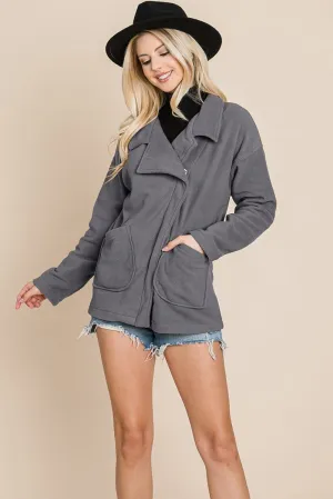 Fleece Jacket Lapel Lightweight Warm Sherpa