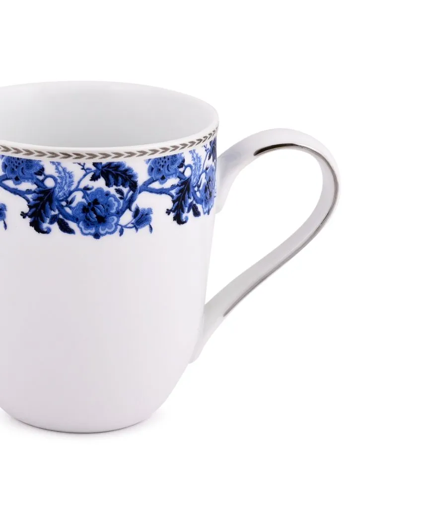 Floral Monsoon Porcelain Big Coffee Mugs | Set of 2