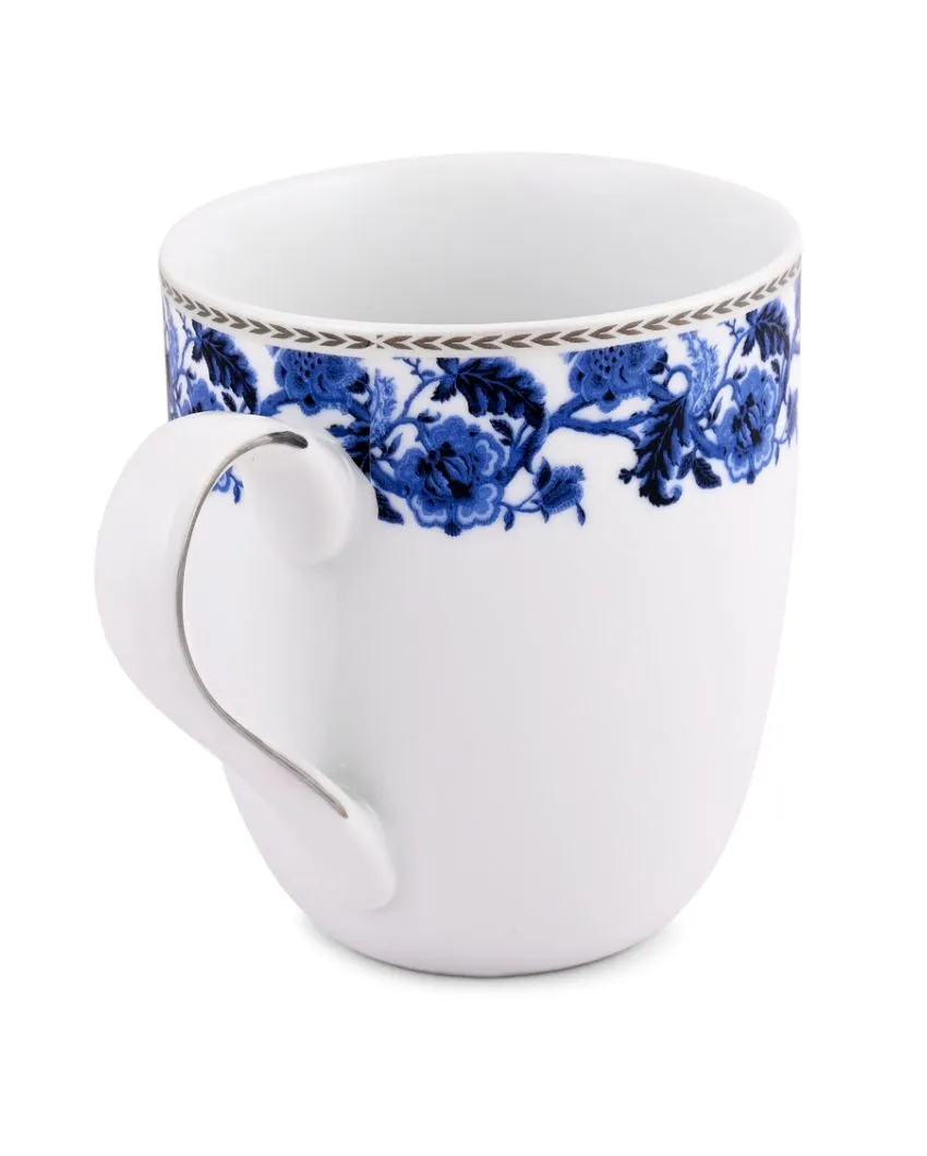 Floral Monsoon Porcelain Big Coffee Mugs | Set of 2