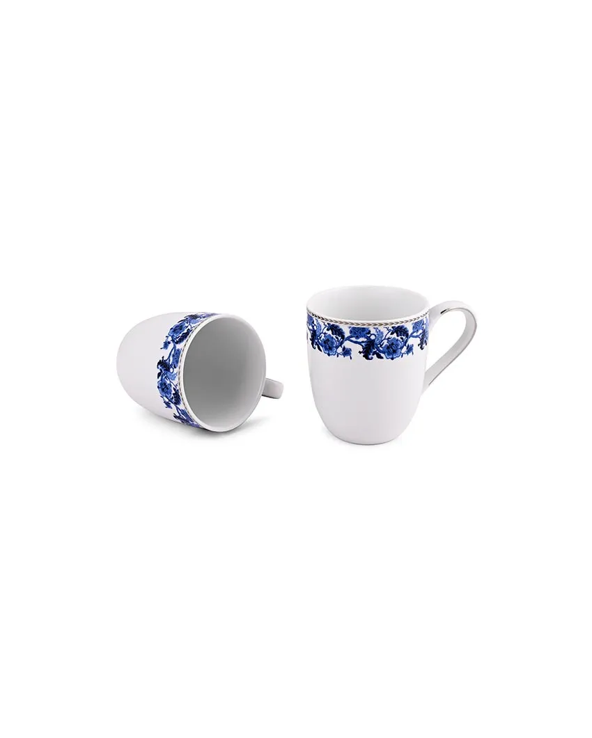 Floral Monsoon Porcelain Big Coffee Mugs | Set of 2