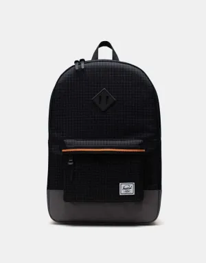 Herschel Supply Co. Heritage Backpack - Black Grid/Gargoyle/Sun Orange