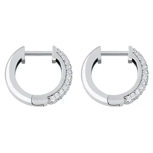 Iced Hoop Earrings in White Vermeil