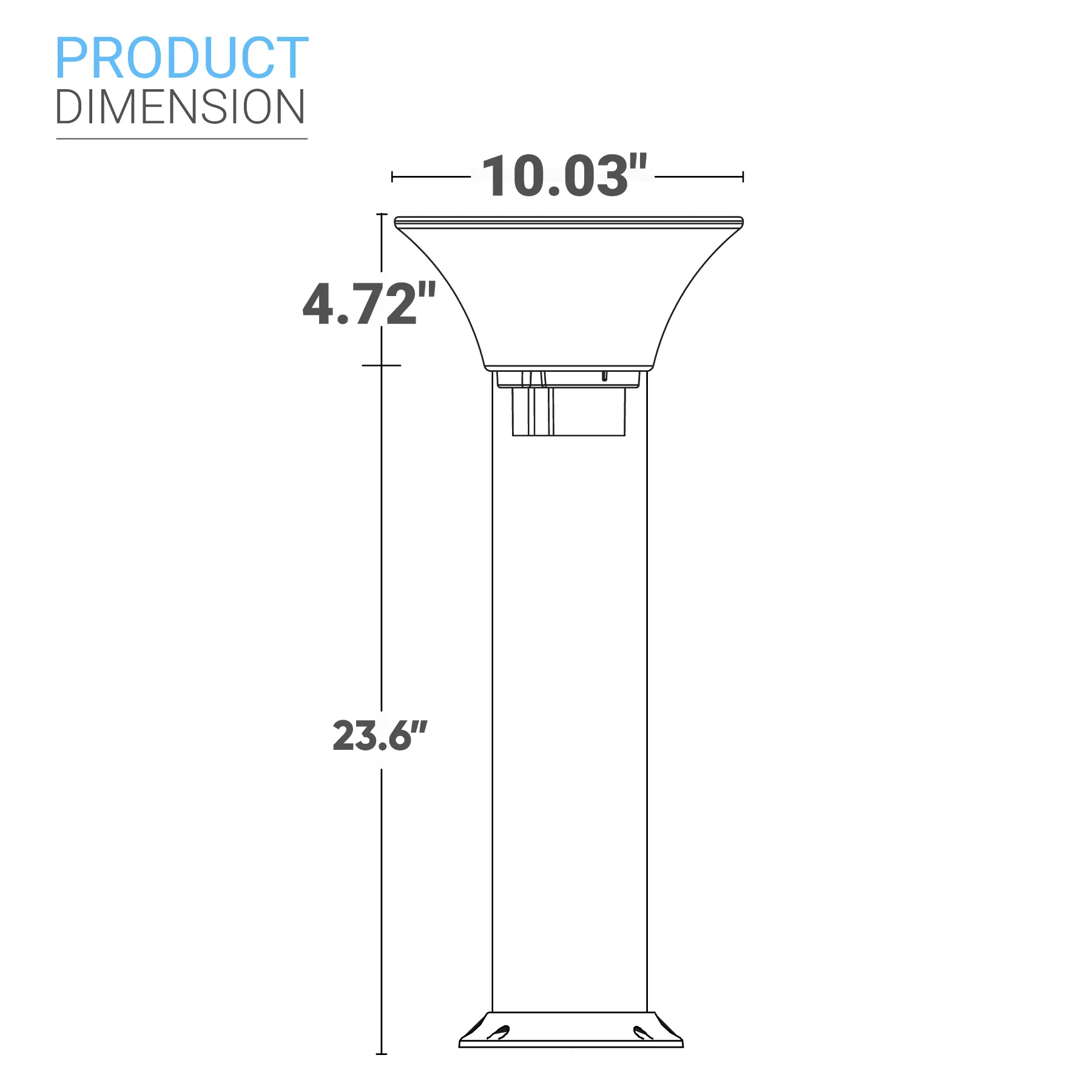 LED Solar Bollard Lights, 1.5W, 220LM, CCT Changeable: Warm White/Cool White, Solar Pathway Lights, IP65 Waterproof, Auto ON/Off, Solar Garden Lights Outdoor