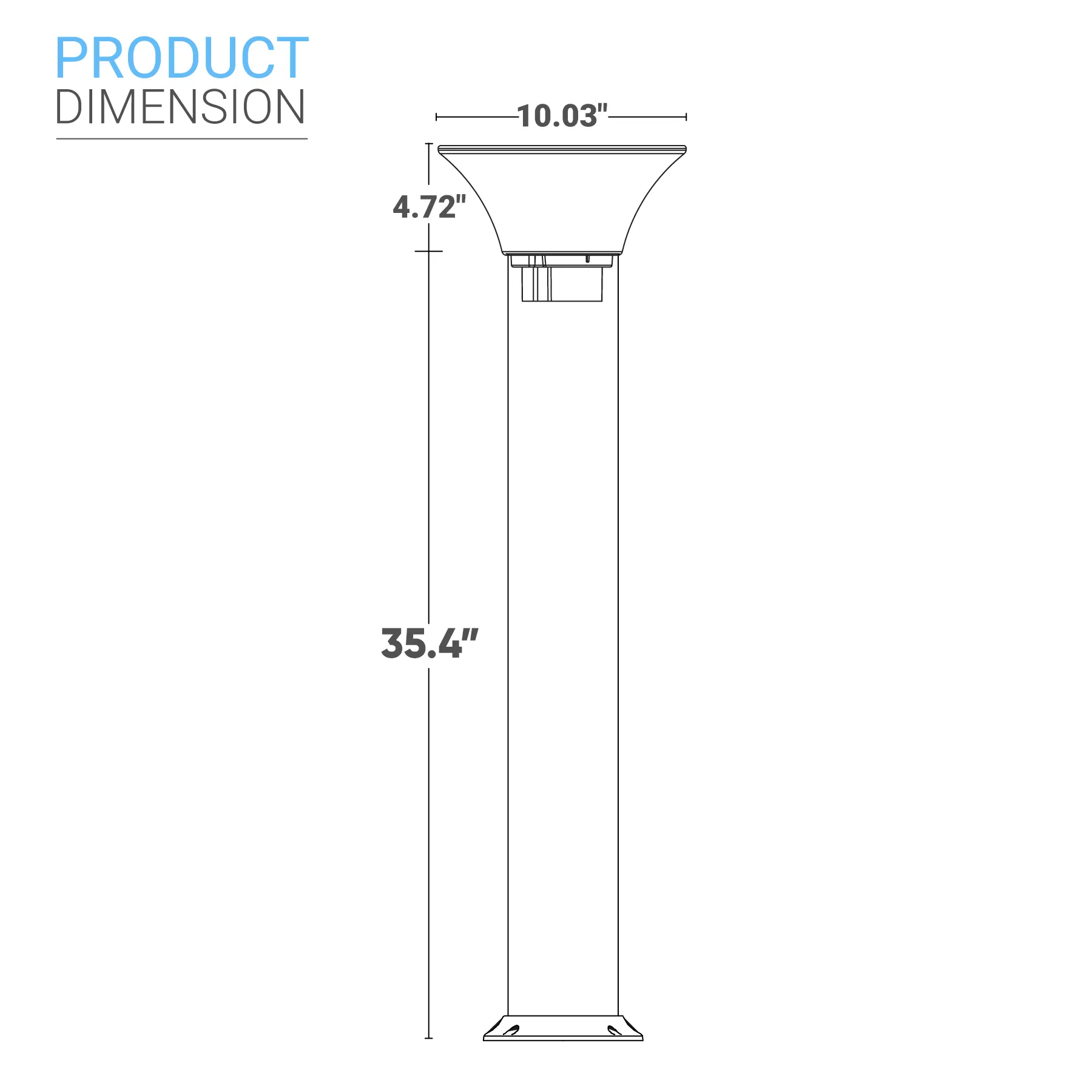 LED Solar Bollard Lights, 1.5W, 220LM, CCT Changeable: Warm White/Cool White, Solar Pathway Lights, IP65 Waterproof, Auto ON/Off, Solar Garden Lights Outdoor