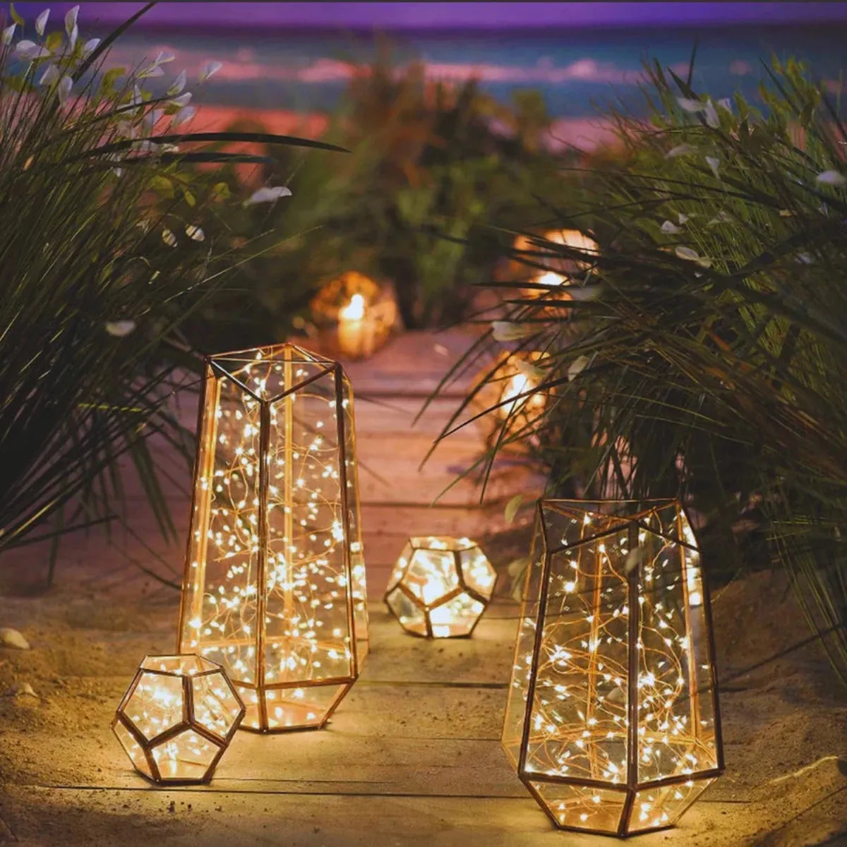 Litehouse 20m Solar LED Copper Wire Fairy Lights Warm White