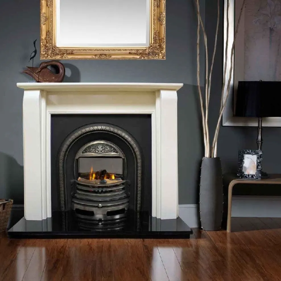 Matt Black Electric Log Effect Solarflame 500 Steel Body Electric Stove & Decorative Flue