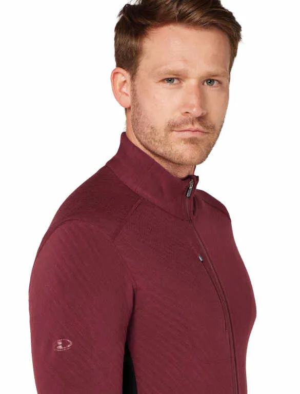 MEN'S DESCENDER LONG SLEEVE ZIP - PORT/BLACK/CB