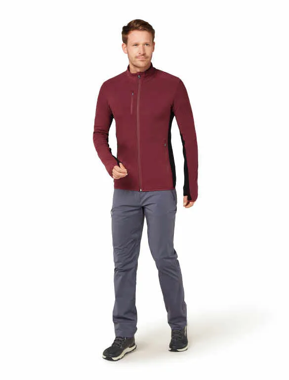 MEN'S DESCENDER LONG SLEEVE ZIP - PORT/BLACK/CB