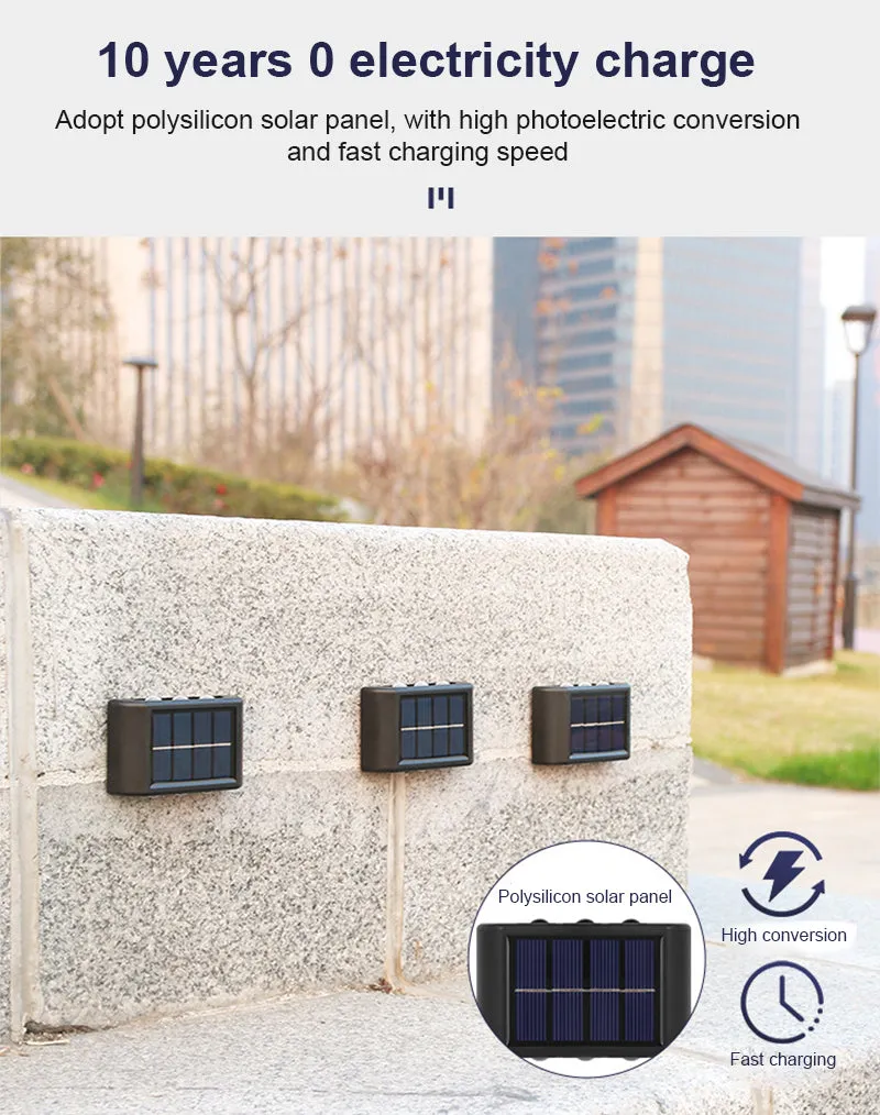 Pack Of 4 Portable Solar Powered Led Outdoor Wall Lights Fa-06