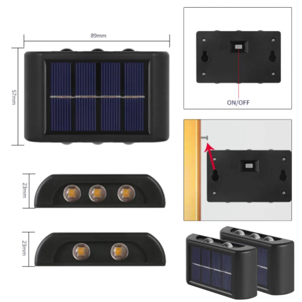 Pack Of 4 Portable Solar Powered Led Outdoor Wall Lights Fa-06