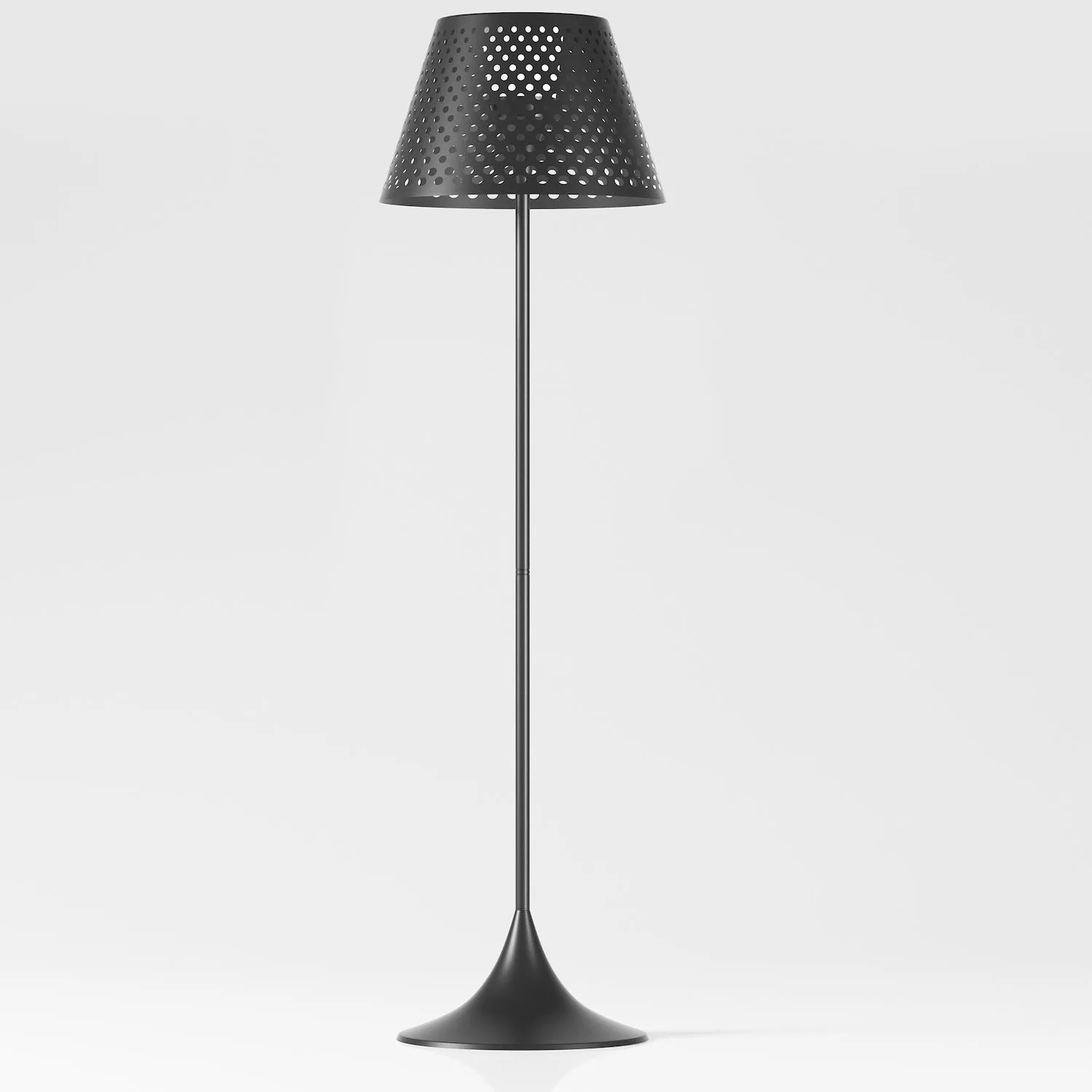 Perforated Solar-Powered Outdoor Floor Lamp