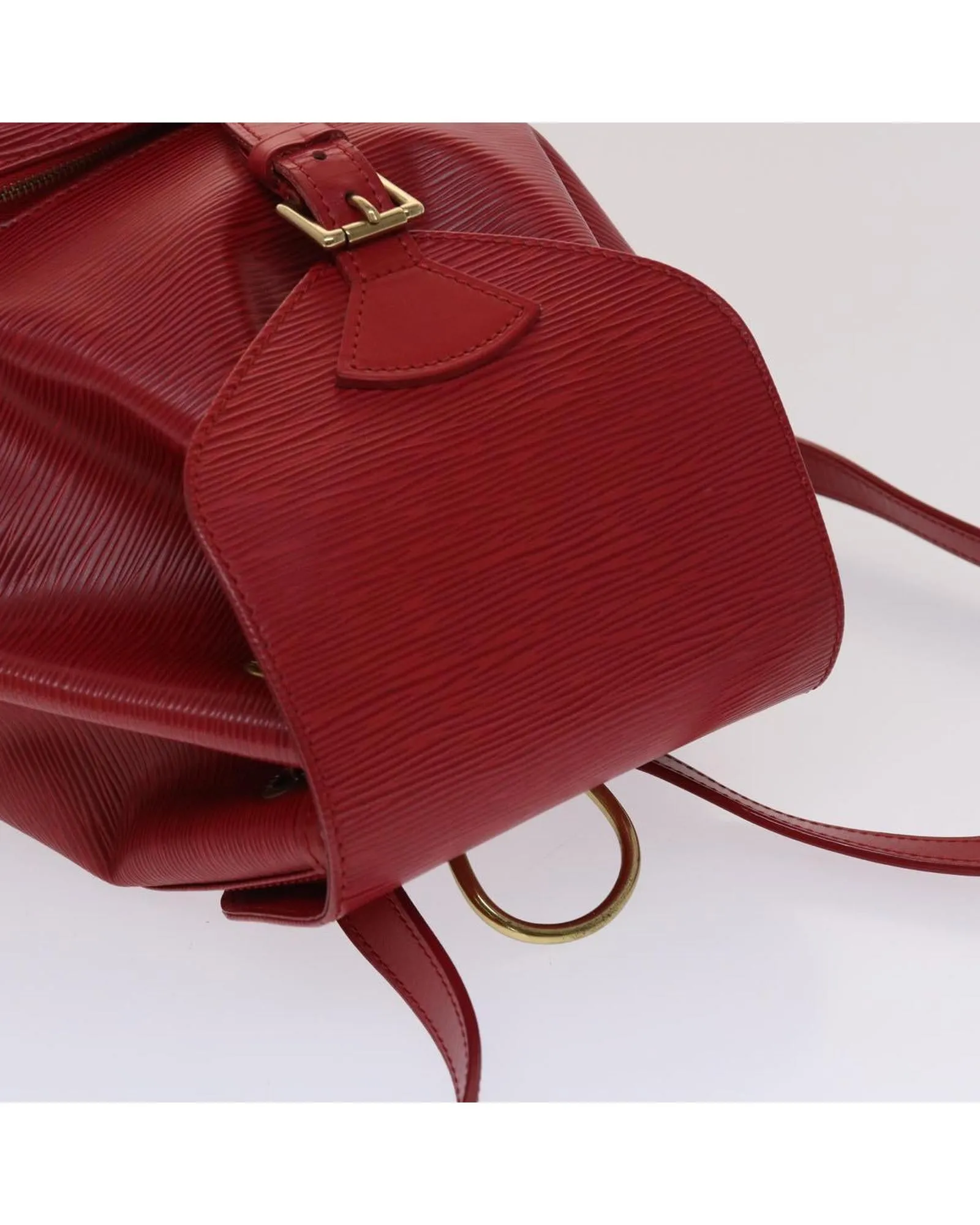 Red Epi Leather Backpack with Dust Bag - France Made