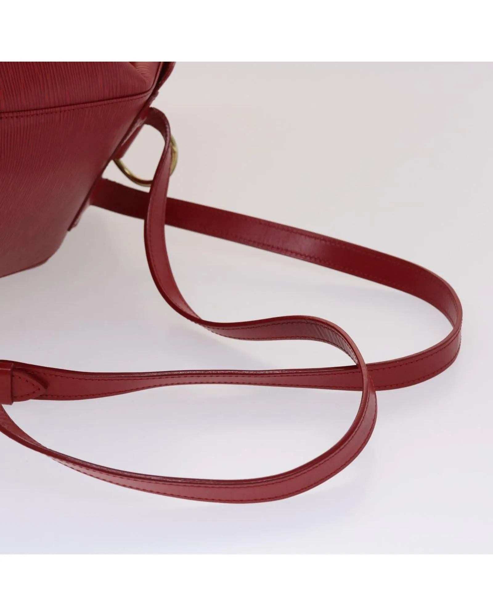 Red Epi Leather Backpack with Dust Bag - France Made