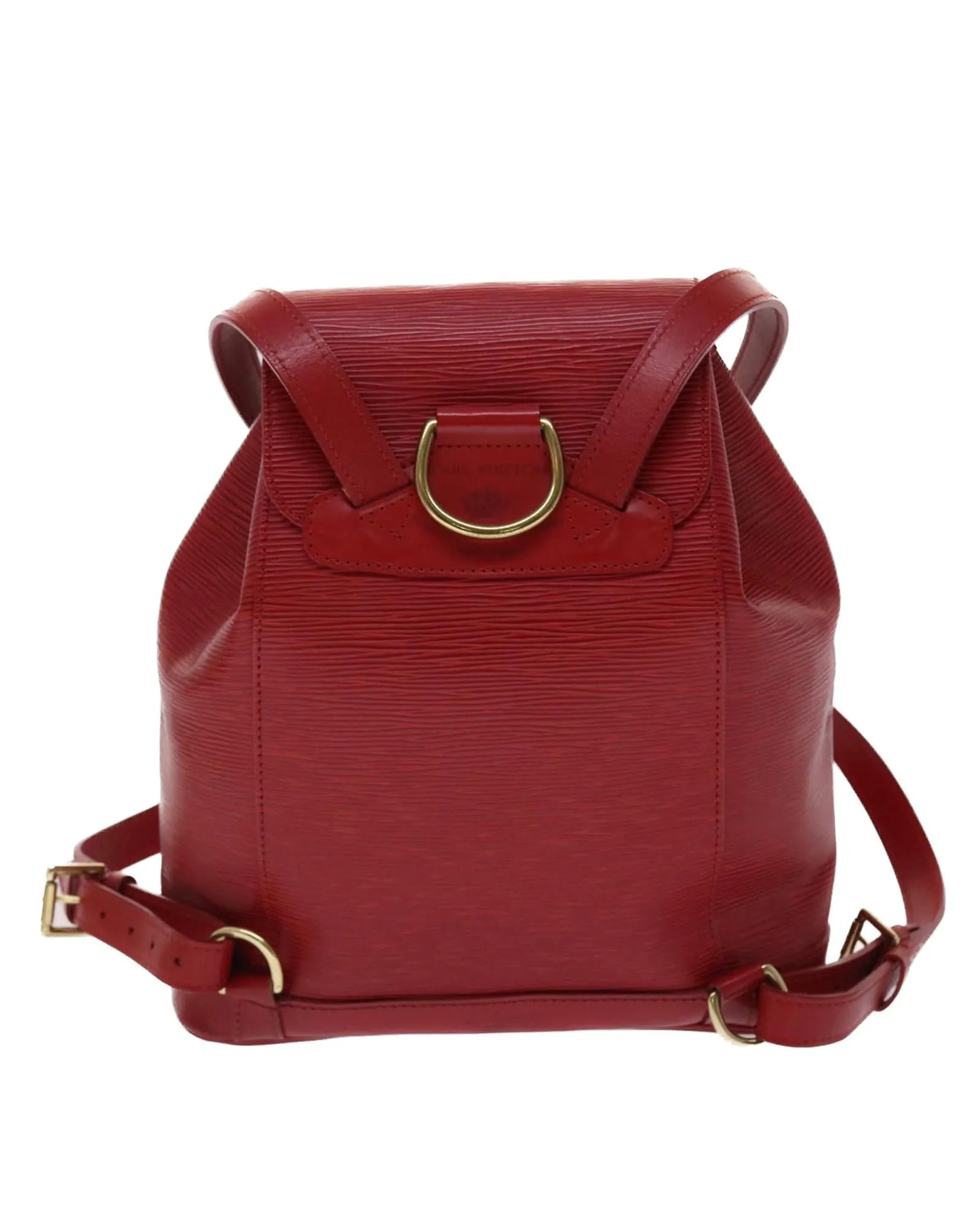 Red Epi Leather Backpack with Dust Bag - France Made