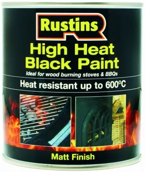 Rustins High Heat Paint - Black 250ml