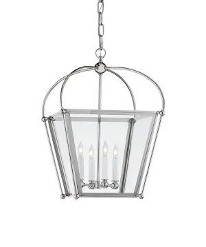 Small Plantation Lantern, Polished Nickel