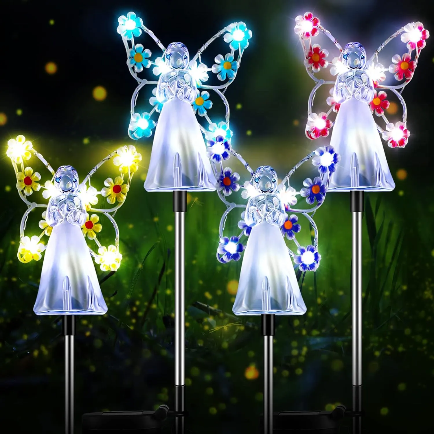 Solar Angel Garden Stake Lights-Purple