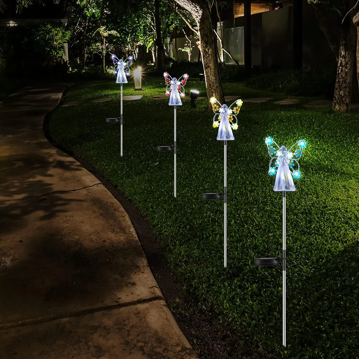 Solar Angel Garden Stake Lights-Purple