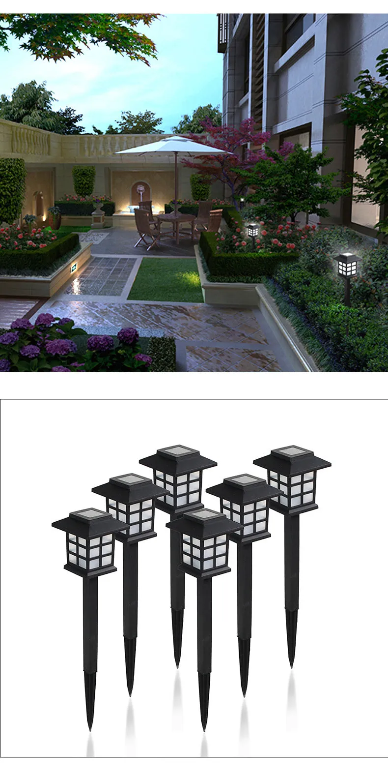 Solar House Lights Outdoor Ground Solar Lights Courtyard Garden Villa Home Lawn Lights