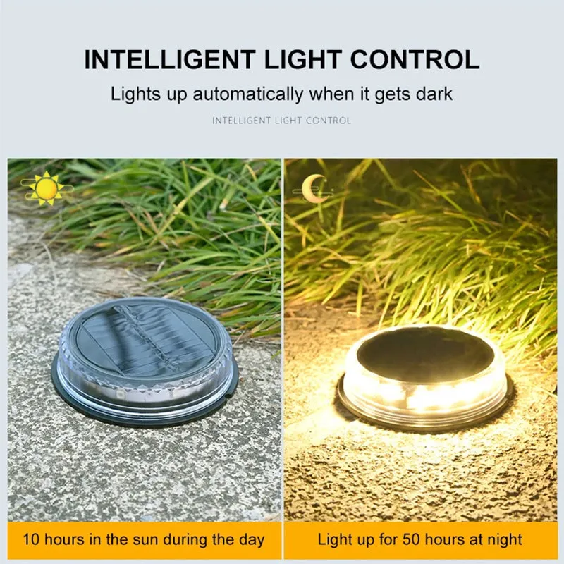 Solar Powered Flying Saucer Outdoor Lawn Light (Set of 4)