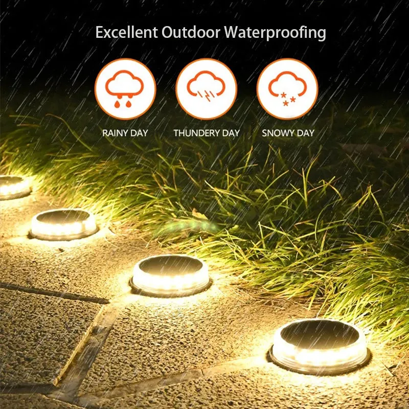 Solar Powered Flying Saucer Outdoor Lawn Light (Set of 4)