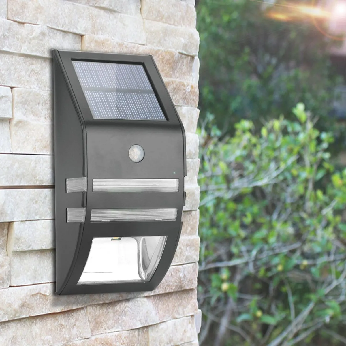 SolarQ Lighting Black Solar Wall Light with Motion Sensor