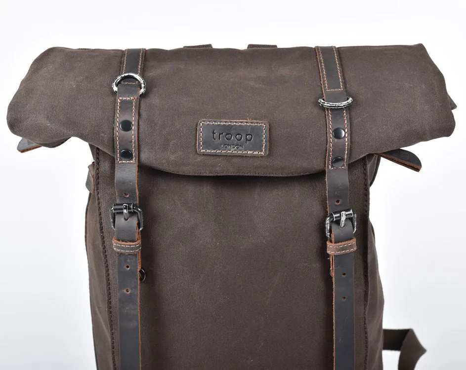 Troop Heritage Canvas Leather Brown Laptop Backpack