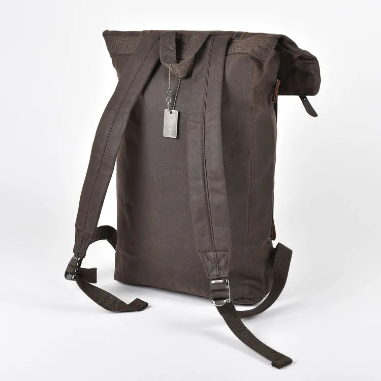 Troop Heritage Canvas Leather Brown Laptop Backpack