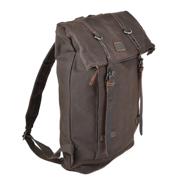 Troop Heritage Canvas Leather Brown Laptop Backpack