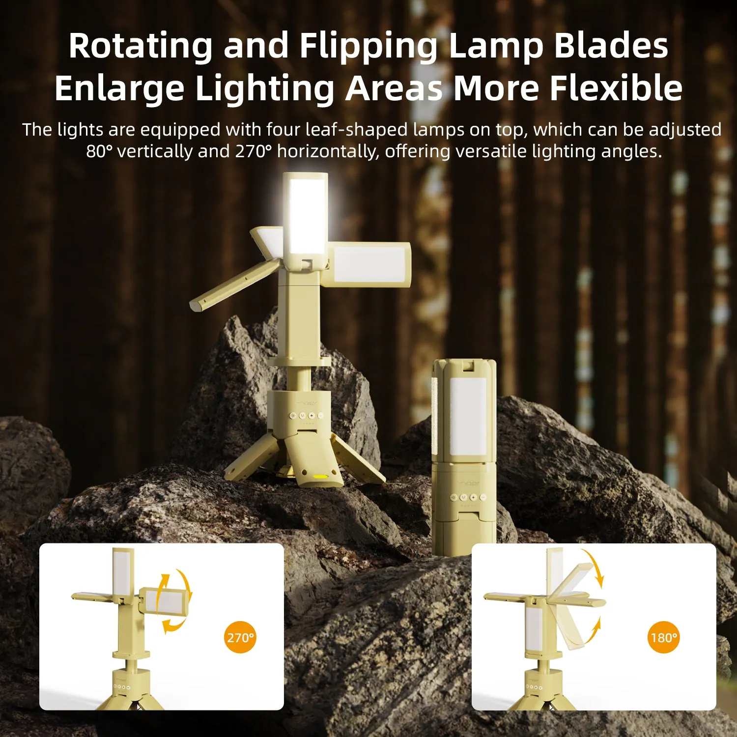 Vyvylabs 4-leaf Multifunctional Outdoor Strong Light for Camping (6000LM)